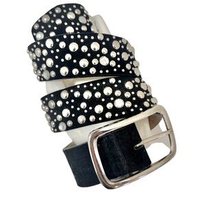 Silver Studded Belt on Black Suede by American Vintage Size Small